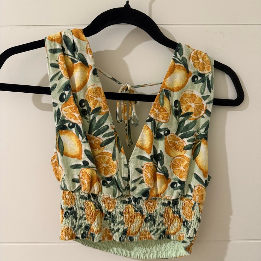 Abercrombie cropped tank citrus print